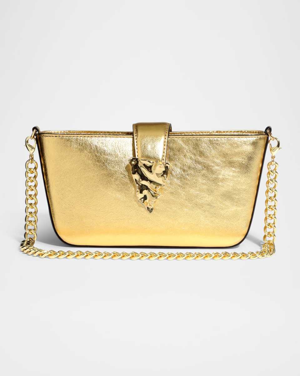 The Crumple Metallic Leather Crossbody Bag